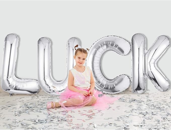Single Aluminum Hanging Foil Film Silver Letter Balloons F 40 Inch | - Image 3