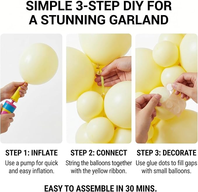 Pastel Yellow Balloons, Bee Theme Birthday, Gender Reveal - Image 3