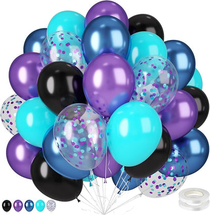 Black Teal Purple Balloons by BIAPIAN