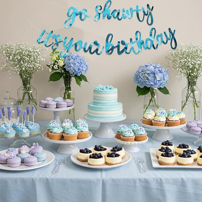 BEISHIDA Double-sided Lake Blue Go Shawty It's Your Birthday Banner Decor | - Image 6
