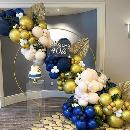 Voircoloria 148pcs Navy and Gold Balloons Arch Kit, 18 12 10 5 Inch | - Image 3