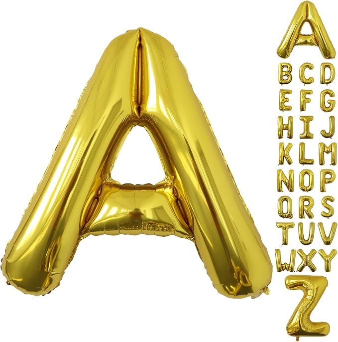 Letter Balloons Gold Party Balloon by United-UnicornsParty