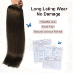XDhair 22 Inch Clip in Hair Extensions 6 Pcs 120G Dark Brown Real Human Hair Extensions Clip ins Long Straight Hair for Women #2 22 Inch