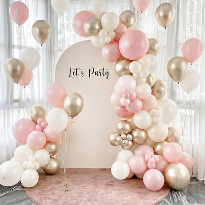 Dusty Pink and Gold Balloons, 12 Inch Apricot Champagne Gold Balloons Helium - Image 5
