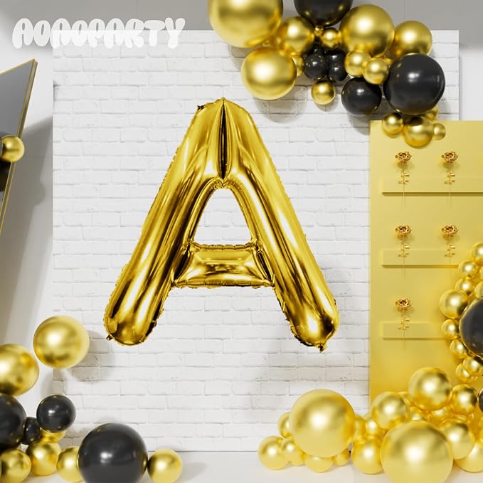 Letter Balloons Gold 40 Inch A Large Giant Big Foil Mylar Balloon | - Image 4