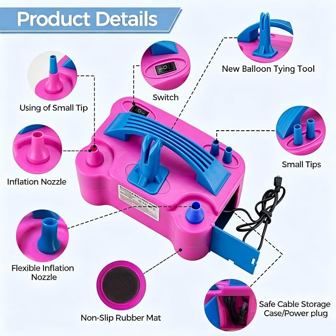 Electric Balloon Pump, Pump Electric, New Fast Balloon Tying Tool, Suitable - Image 8