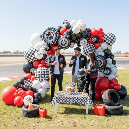 Race Car Balloon Arch Kit -153Pcs Different Size Balloons and Tire Flags - Image 5