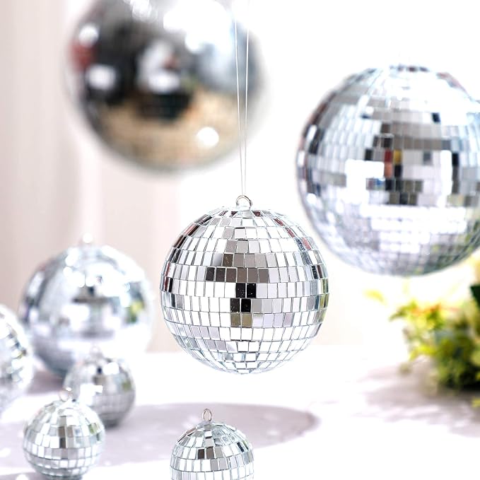 MTLEE 20 Pcs Disco Balls Decoration Mirror Disco Ball Assorted Silver Mini - Image 6