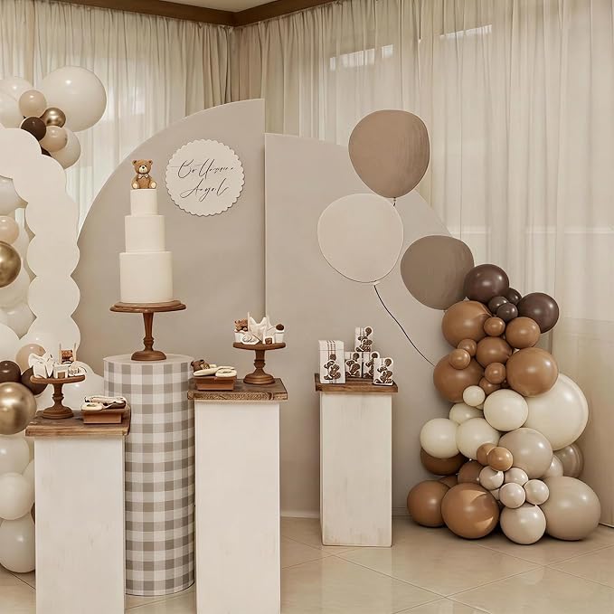 Cream Brown Balloons Arch Garland Kit - Image 4