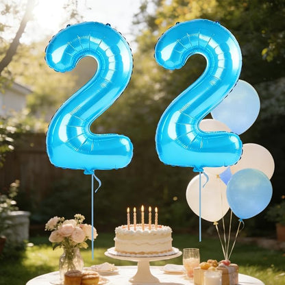 40 Inch Number 22 Balloons for 22nd Birthday Party Decorations, 0-100 Jewelry - Image 3