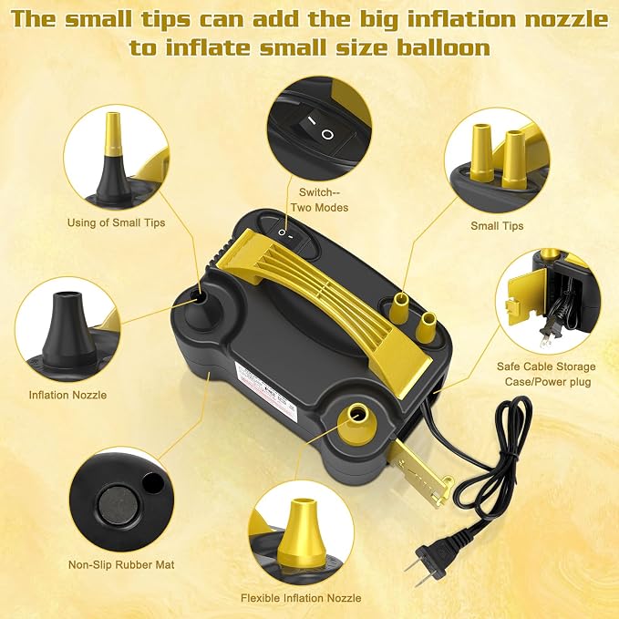 IDAODAN Electric Balloon Pump, Portable Electric Balloon Blower Machine - Image 2