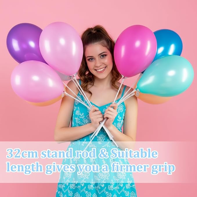 20 Pcs Balloon Sticks Sets, Plastic Balloon Sticks Holders And Cups, Balloons - Image 4