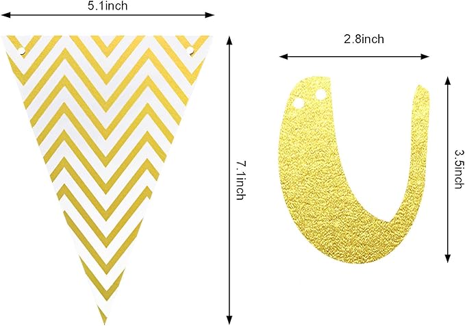 Outus Pre-strung Glitter Congratulations Banner Triangle Flag Banner - Image 3
