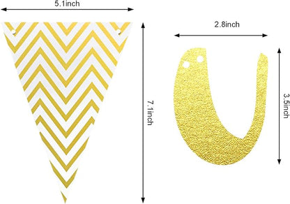 Outus Pre-strung Glitter Congratulations Banner Triangle Flag Banner - Image 3