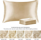 BEDELITE Satin Pillowcase for Hair and Skin, Super Soft Similar to Silk Pillow Cases 4 Pack with Envelope Closure, Cooling Pillowcases for Women Men (20"x26" Standard Size, Champagne)