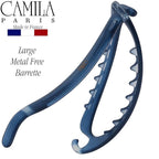 Camila Paris CP3117 French Hair Barrette Clip, Flexible Ponytail Holder No Metal Parts, Strong Hold Grip Hair Clips for Women, No Slip and Durable Styling Girls Hair Accessories, Made in France