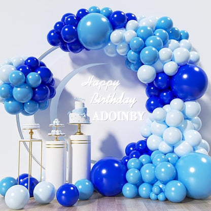Blue Balloons Arch Kit, ADOINBY 139Pcs Macaron Blue Royal Blue Balloon Garland by ADOINBY