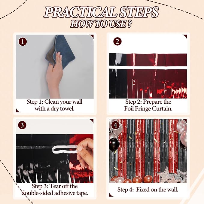 DECOCKRAT 3 Pack Foil Fringe Backdrop - Image 2