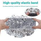 2pcs Deep Conditioning Hair Cap for Oil Treatment Heat Heated Shower Caps Reusable Aluminum Foil Double Layer Aluminum Foil Steam Caps for Home Salon Use Hair Dyeing Long Thick Hairs