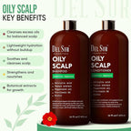 DEL SUR Clarifying Shampoo & Conditioner Set for Oily Scalp | 16 fl oz | with Camellia Japonica, Salicylic Acid, Papaya & Biotin | Oil Control for Oily Roots & Greasy Hair