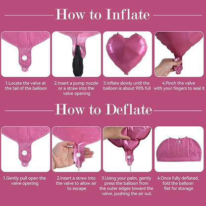 TONIFUL 15 Pack 18 Inch Matte Pink Heart Foil Balloons – Pink Mylar Heart - Image 6