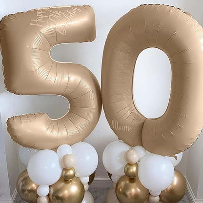 Apricot Number 3 Balloon for Girls Boys, 40 Inch Large Nude Number 0-9 Foil - Image 5