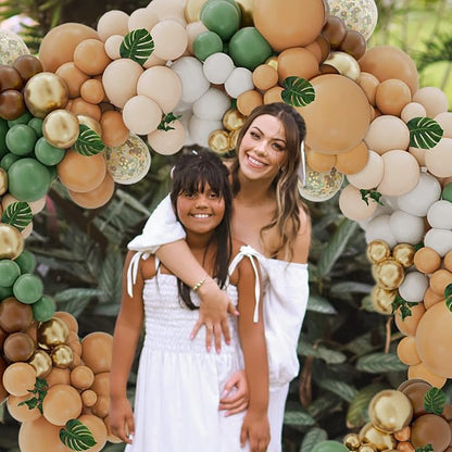 142PCS Sage Green Brown Safari Jungle Balloon Garland Kit - Image 7