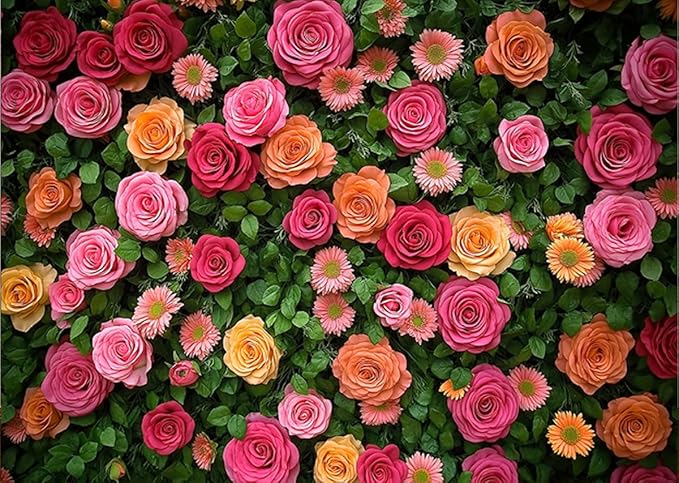 Floral Backdrop for Photography Mother's Day Backdrop Wedding Backdrops Spring by Hnzwbxg