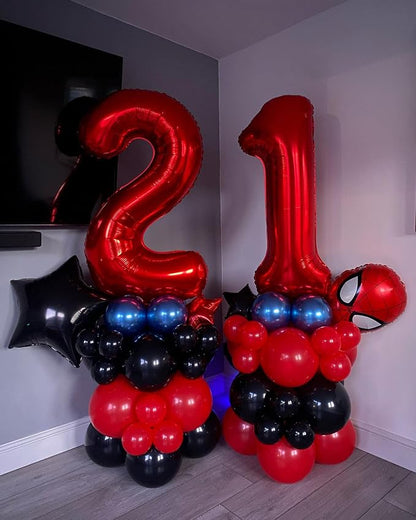 40 Inch Red Number 21 or 12 Balloons Giant 12 Balloons Red Birthday 21 Balloons - Image 6