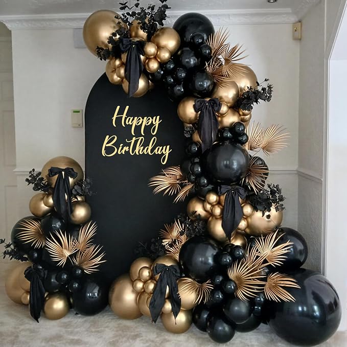 154 PCS of Black Balloons in Different Sizes - Image 7