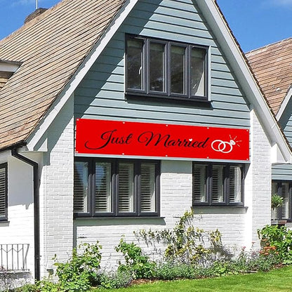 Just Married Flag Banner Outdoor Indoor Decoration Flag Double Stitched - Image 4