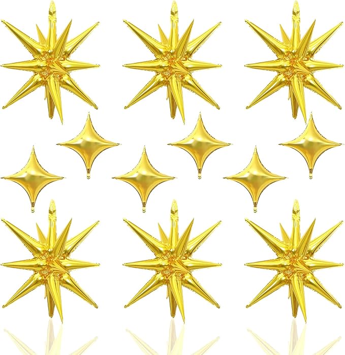 HILAVO 12PCS Gold Star Balloons by HILAVO