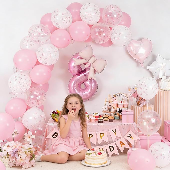 8th Pink Bow Birthday Decorations - Image 5