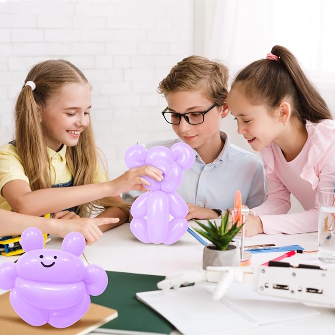 100Pcs Pastel Purple 260 Balloons, Long Balloon - Image 7