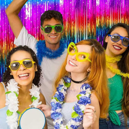 3 Pack Rainbow Backdrop Party Decorations Tinsel Curtain Party Backdrop Foil - Image 3