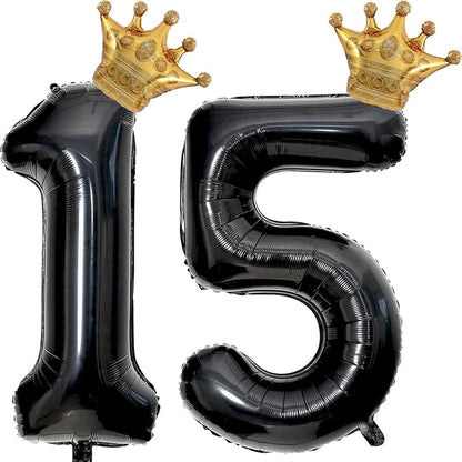 40 inch Large Black 15 Balloon Number by Unknown
