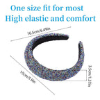 Fashion Wide Headband for Women Colorful Jeweled Glitter Headband Comfortable High Elastic Head Band Hairband Hair Hoop Hair Accessories for Womens