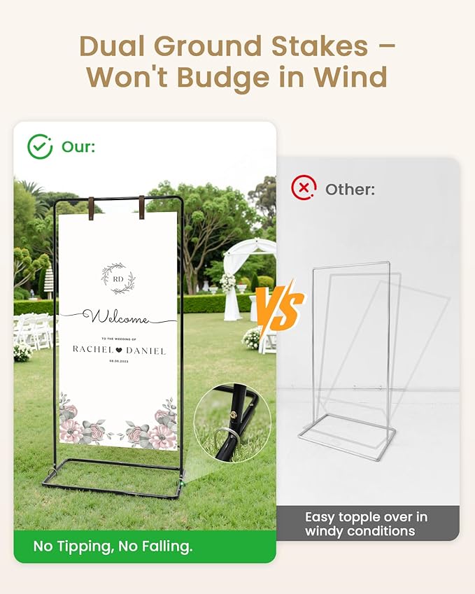 Wedding Welcome Sign Stand, Welcome to our Wedding Sign Holder, Linen Sign Stand - Image 3