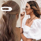 Velscrun Flat Hair Clips for Women Girls, 2 Styles 8 Pcs Lay Flat Claw Clips, Strong Hold French Duck Billed Large Side Hair Jaw Clip for All Hair Types, Fashion Trendy Hair Accessories Blue