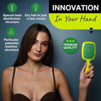Janeke Superbrush Detangling Brush for Soft Smoothing Hair Brushing with Anti-Static Bristles - Vented Wet Hair Brush for Blow Drying Use - Perfect for Curly, Thick, Wavy, Fine Hair Types (Lime)