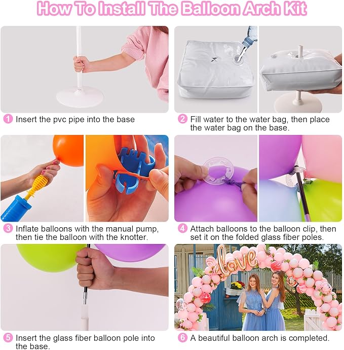 Balloon Arch Kit, 7.4ft Balloon Arch Stand Frame - Image 3