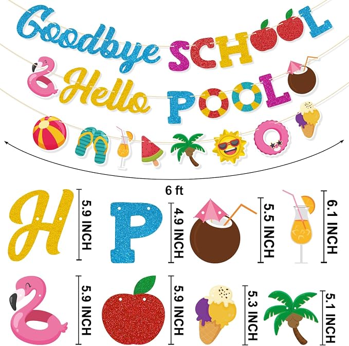 Goodbye School Hello Pool Banner - Image 3