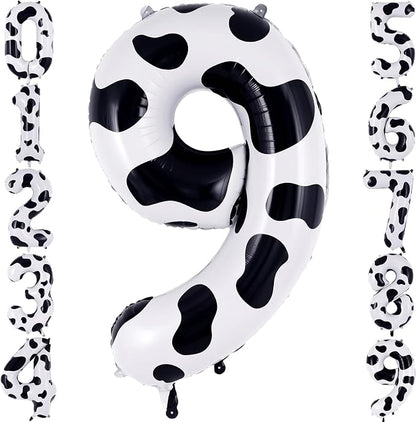 40" Cow Print Foil Number 9 Balloon by TNCDJKPA