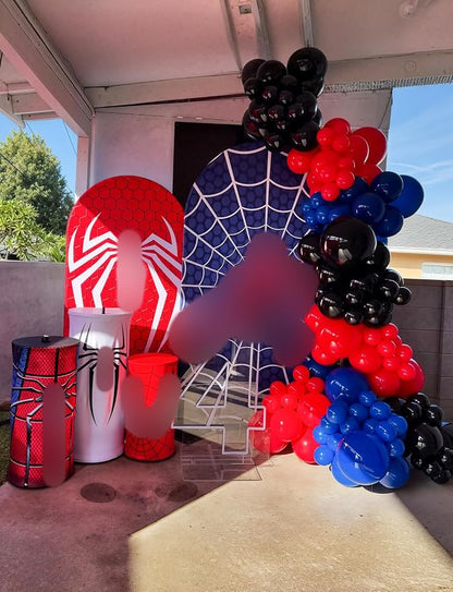 Black Red and Blue Balloon Arch Garland Kit, Birthday Party Decor | 106 Pcs Red - Image 5