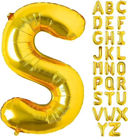 Lovoir 40 Inch Large Gold Letter S Balloons Big Size Jumbo Mylar Foil Helium by Lovoir