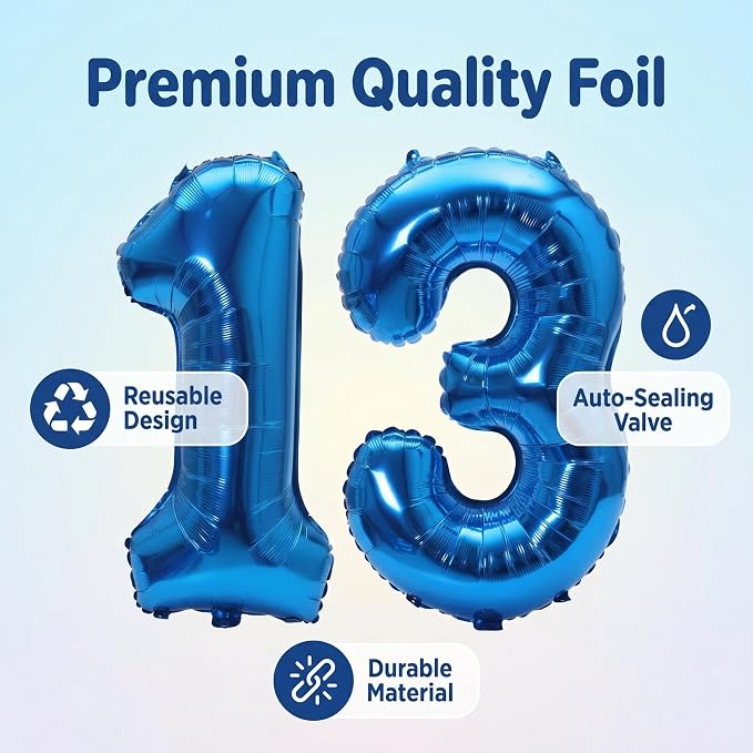 Number 13 Balloon Foil Mylar Balloons - Image 5