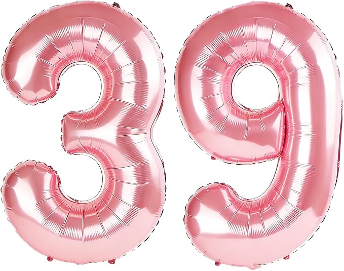 40 Inch Number 39 Balloons for 39th Birthday Party Decorations, 0-100 Jewelry by FOBELEC