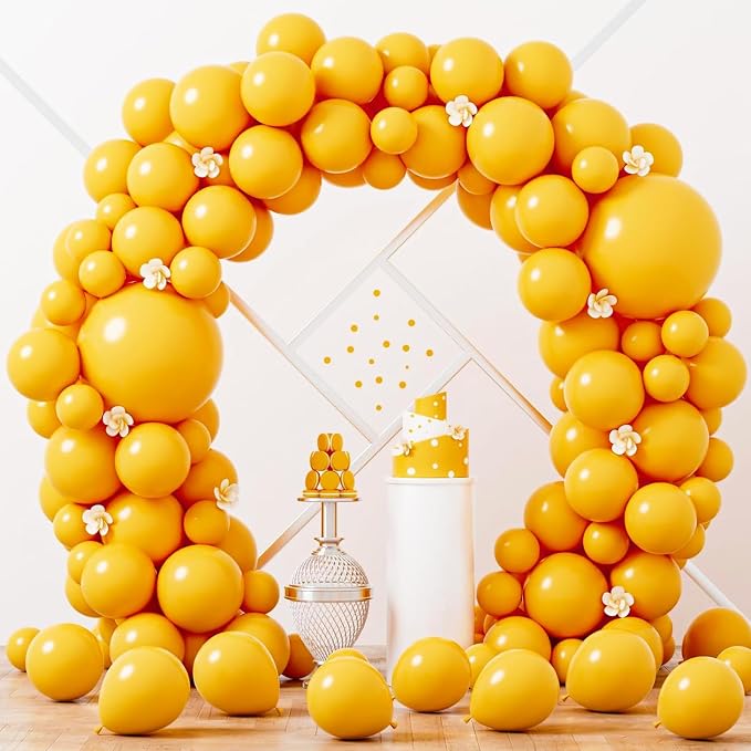 Voircoloria 90pcs Lemon Yellow Balloons Garland Arch Kit, 18 12 10 5 Inch | by Voircoloria
