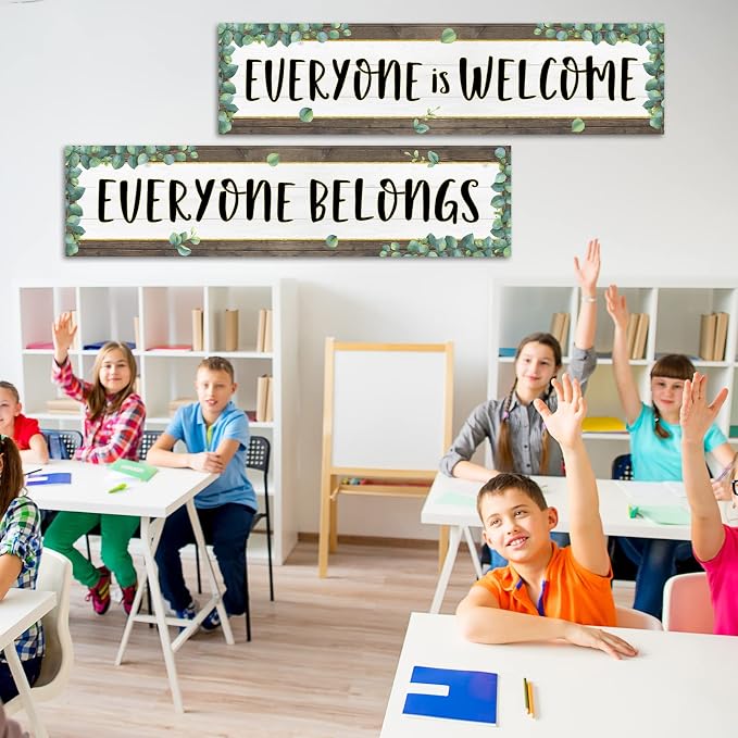 2 Pack Eucalyptus Classroom Decorations Welcome Back to School Banner Bulletin - Image 5