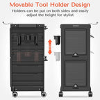 TASALON Professional Salon Trolley Cart, 6 Drawers with Dividers, Lockable Storage,Versatile Salon Cart for Hair Stylist, Hair Tool Holders, Black
